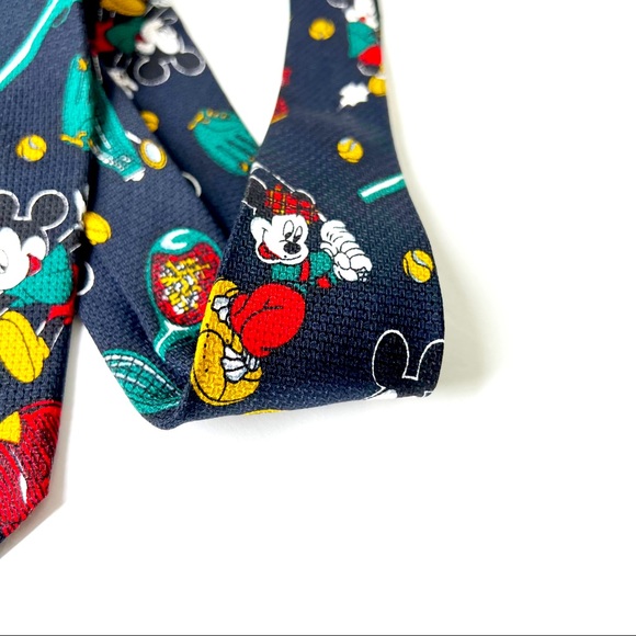 MICKEY MOUSE Disney GOLF TENNIS Sports Silk TIE golfing - Picture 2 of 7